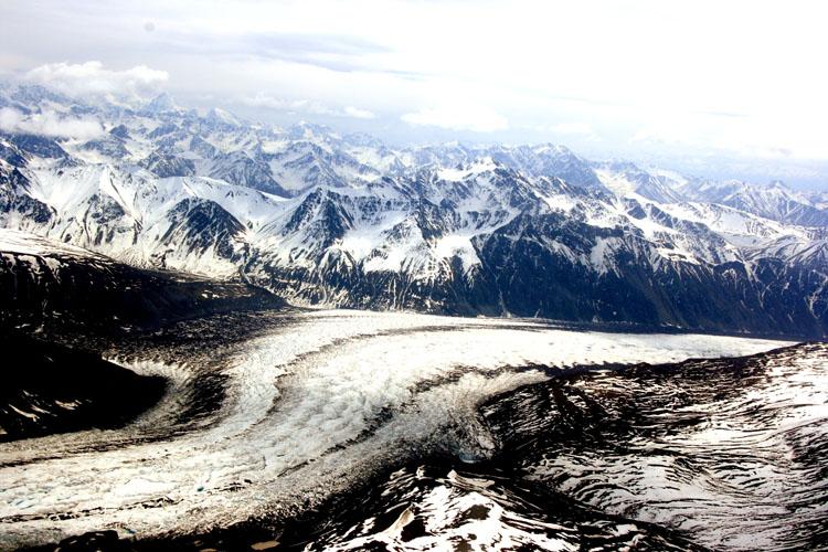ghiacciaio nelle catena delle wrangell mountain