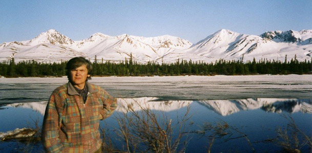 sullo sfondo  l'Alaska range